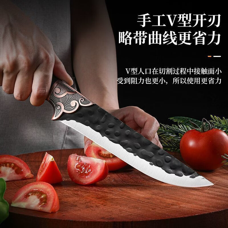 剔猪骨刀分割刀屠宰用刀具厨房超锋利削皮刀家用锻打切肉菜可磨刀 【一件套】剥皮刀+1个皮套