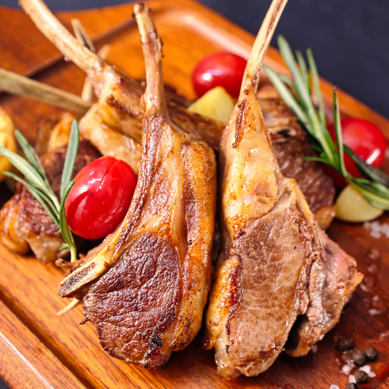 阳坊 内蒙古羔羊原切法排（约5-7根） 战斧法式羊排 烧烤食材 法式羊排420g*5盒