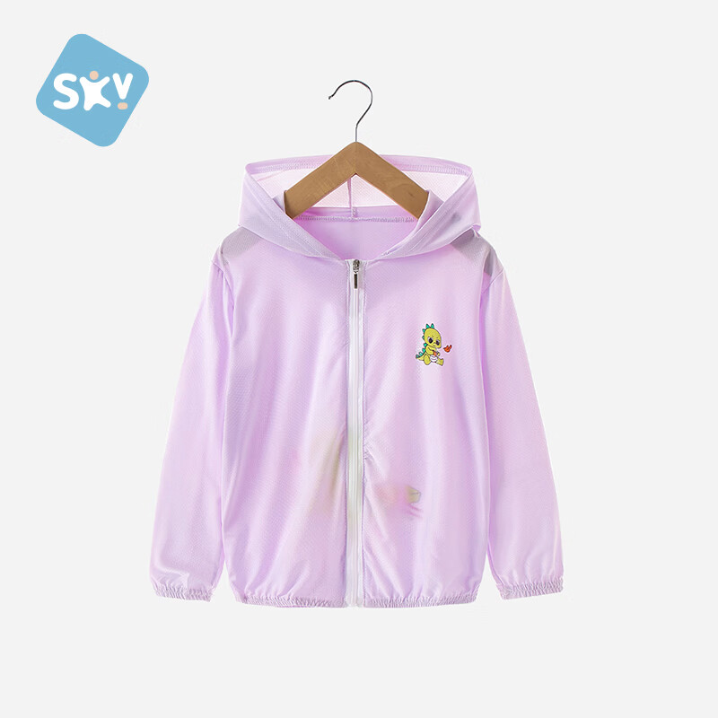 舒贝怡儿童外套男女童中小童衣服薄款外套夏装连帽上衣皮肤衣卡通外出服 蓝色 120