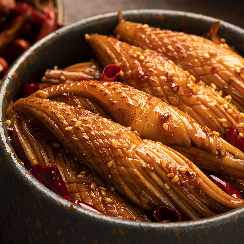 冷幫主香辣冷吃麻辣火箭魷魚海鮮即食熟食小零食火鍋菜130g 火箭魷魚130g
