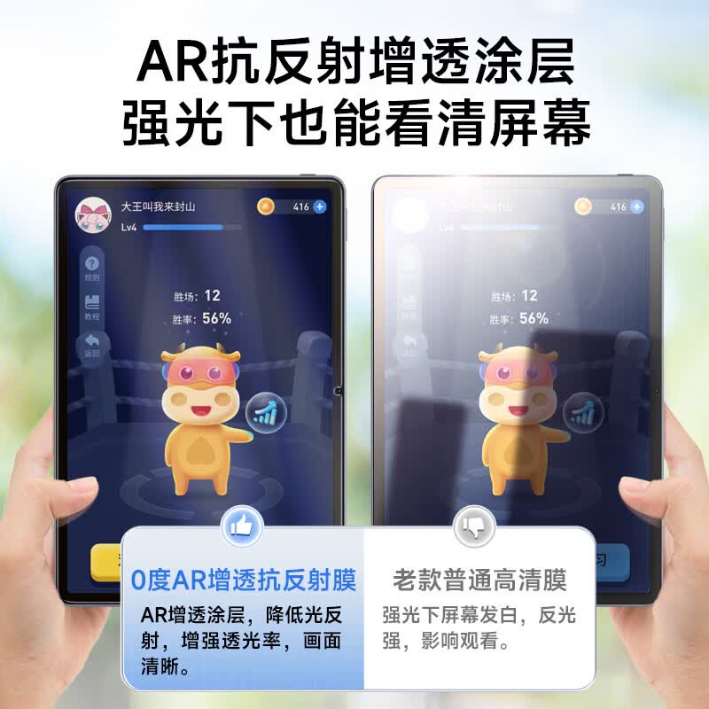 0度适用华为MATEPAD PRO11 PRO13.2 11.5/11.5S英寸钢化膜保护膜医用护眼抗蓝光AR增透抗指纹耐磨贴膜 MATEPADPRO12.6/AR增透八项防护