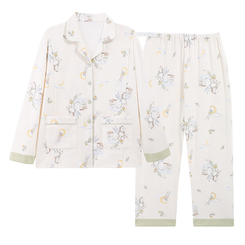 ROVO孕妇月子服产后喂奶哺乳睡衣吸汗产妇家居服套装 月野仙踪【吸湿排汗 透气不闷热】 L