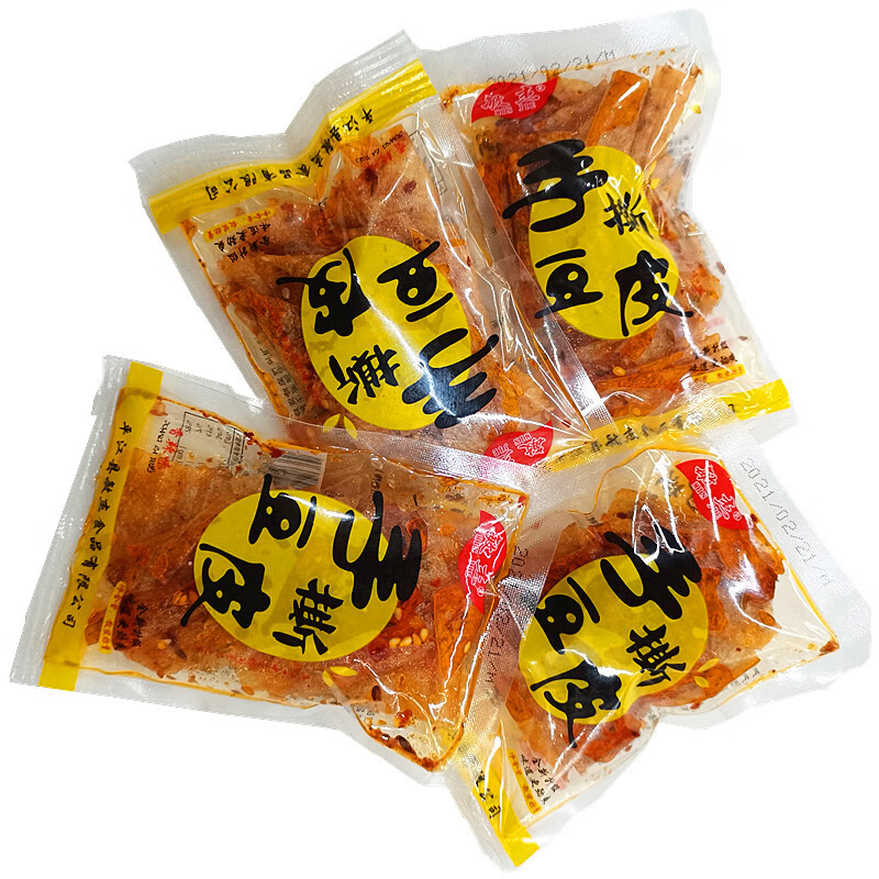 手撕豆皮香辣散装称重500g小包装豆腐干零食麻辣休闲豆干 黄色香辣味【1斤】 500g
