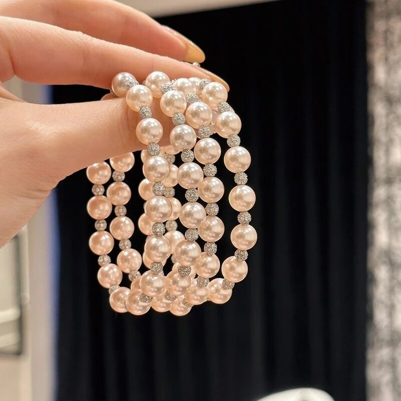 宅女之城 (团）闪锆珠珠弹力手链女网红小众设计高级感精致叠戴手串 闪锆珠珠S090