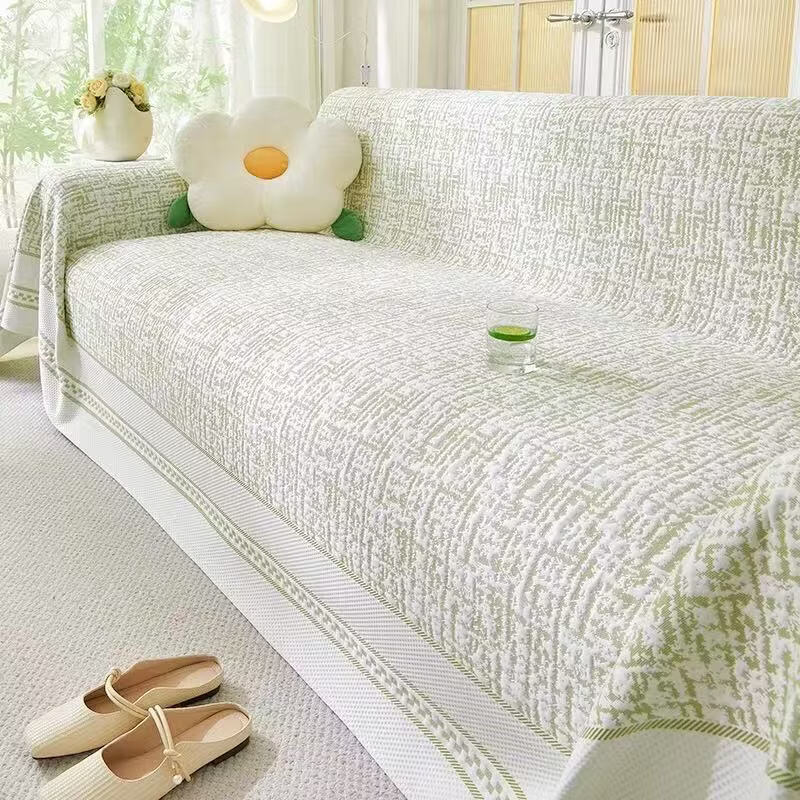 四季通用26年新款清凉冰丝沙发巾 防滑耐磨 亲肤舒适 绿色【凉爽透气冰丝面料】 【单人位通用】180厘米宽*180厘米长
