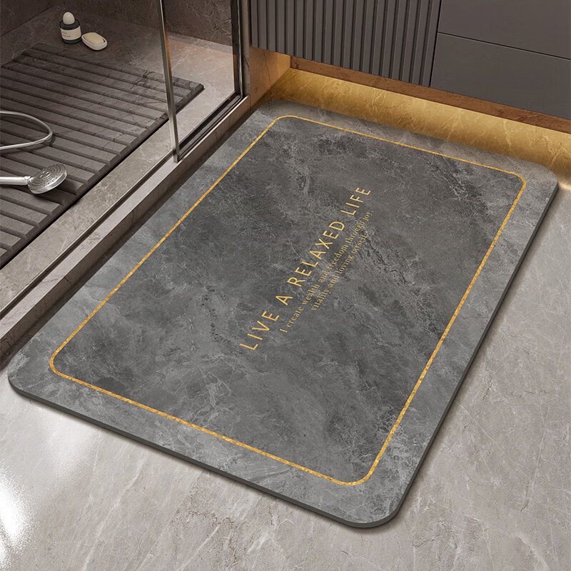 DONOYA 多罗亚硅藻泥卫生间地垫浴室门口吸水地垫卫生间门口吸水防滑垫浴室脚垫 石英【升级加厚硅藻泥4mm丨吸水免擦洗】 40cm*60cm 【瞬间吸水 脚过即干】