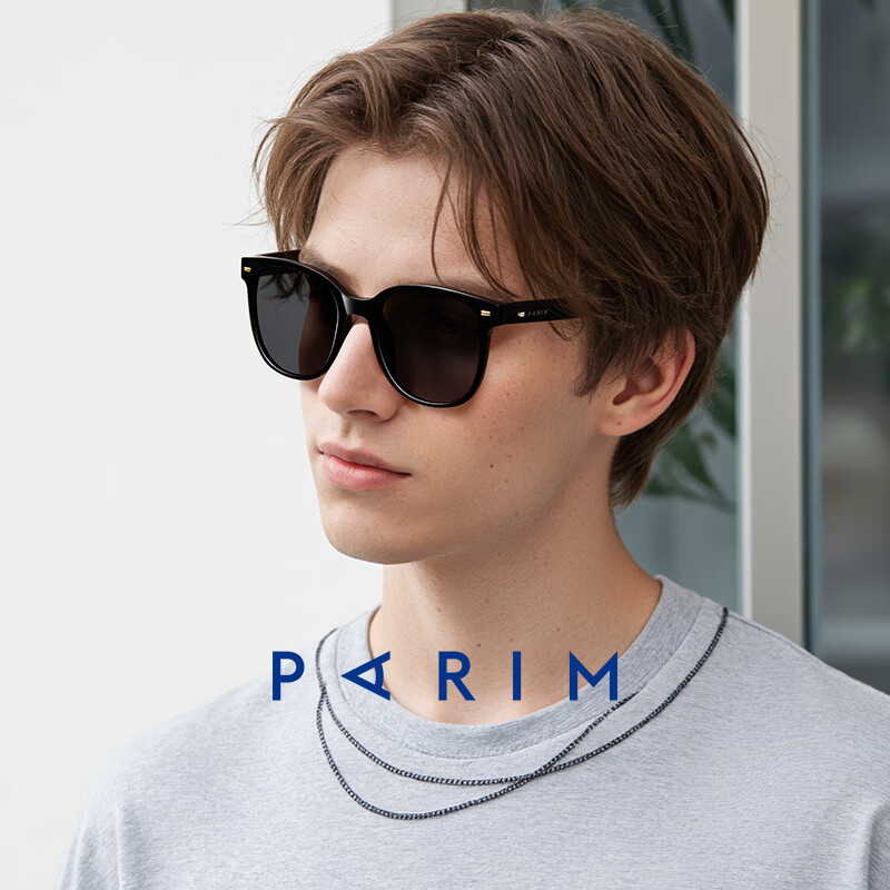 派丽蒙（PARIM）【田栩宁同款】防晒墨镜男黑超眼镜出游防晒太阳镜女76083即兴者 74011 B1P 黑色【TAC偏光】 【无签名】