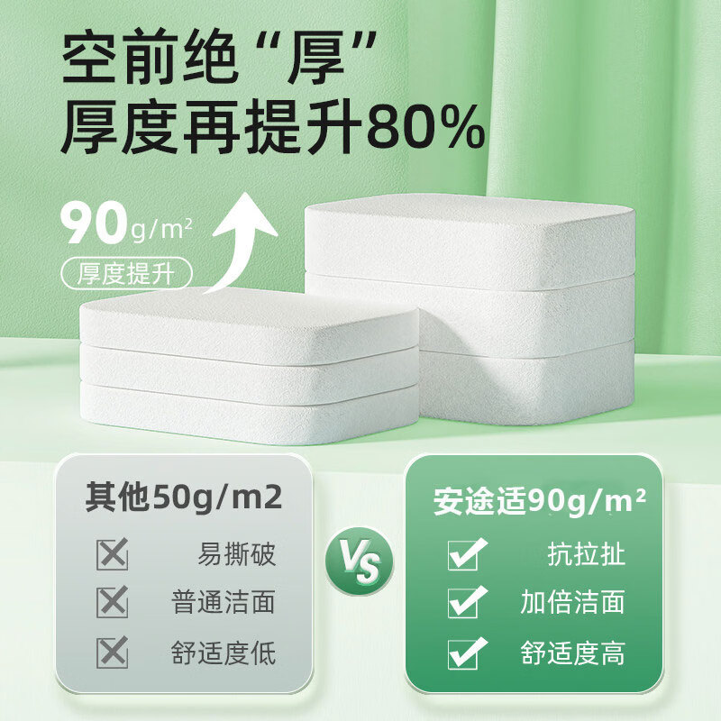 安途适一次性压缩毛巾洗脸巾纯棉加厚加大洁面巾旅行便携独立包装 100%棉【全棉毛巾2条】30*70