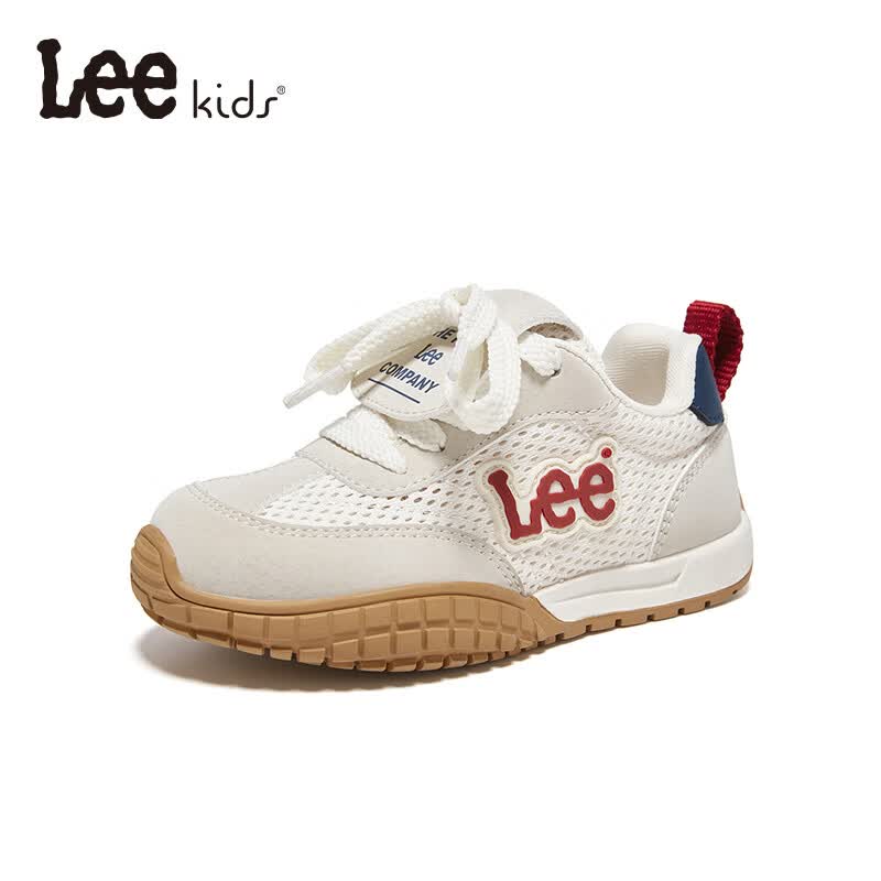 Lee童鞋春夏季新款儿童网面跑步鞋女大童透气运动鞋男童 X0196 米蓝 31 【建议脚长190-195mm】