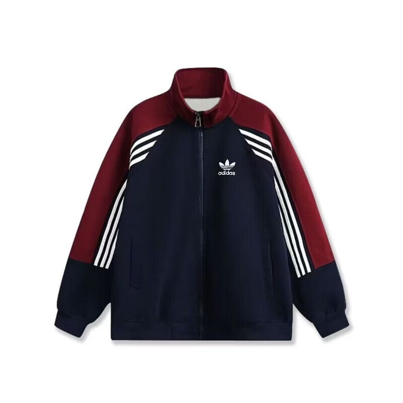 Y-3春秋季新款男女三叶草同款运动夹克立领开衫休闲卫衣情侣 黑色三叶 2XL (170-195)斤