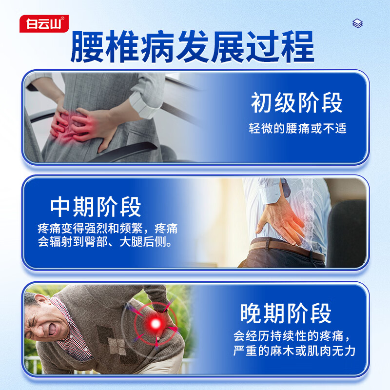 白云山远红外腰椎贴 腰椎间盘突出膏贴腰肌劳损专用 压迫神经腰疼屁股疼 长期久坐 腰部疼痛推荐【效果装】 6贴*2盒 售后无忧&医械认证&多地次日达