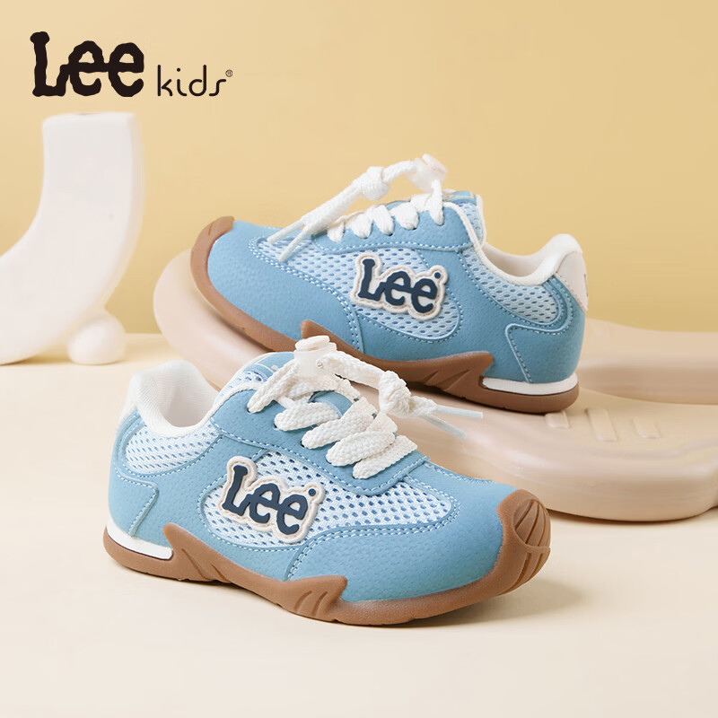 Lee童鞋春夏季新款儿童透气运动鞋男大童百搭跑步鞋女童 蓝色 33 【建议脚长205-210mm】