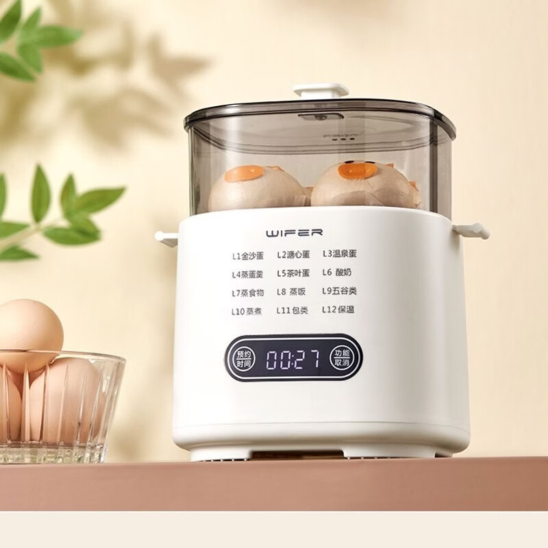 多功能蒸蛋机煮蛋器预约早餐机全自动家用宿舍迷你双层蒸锅2026 双层 12大功能煮蛋器