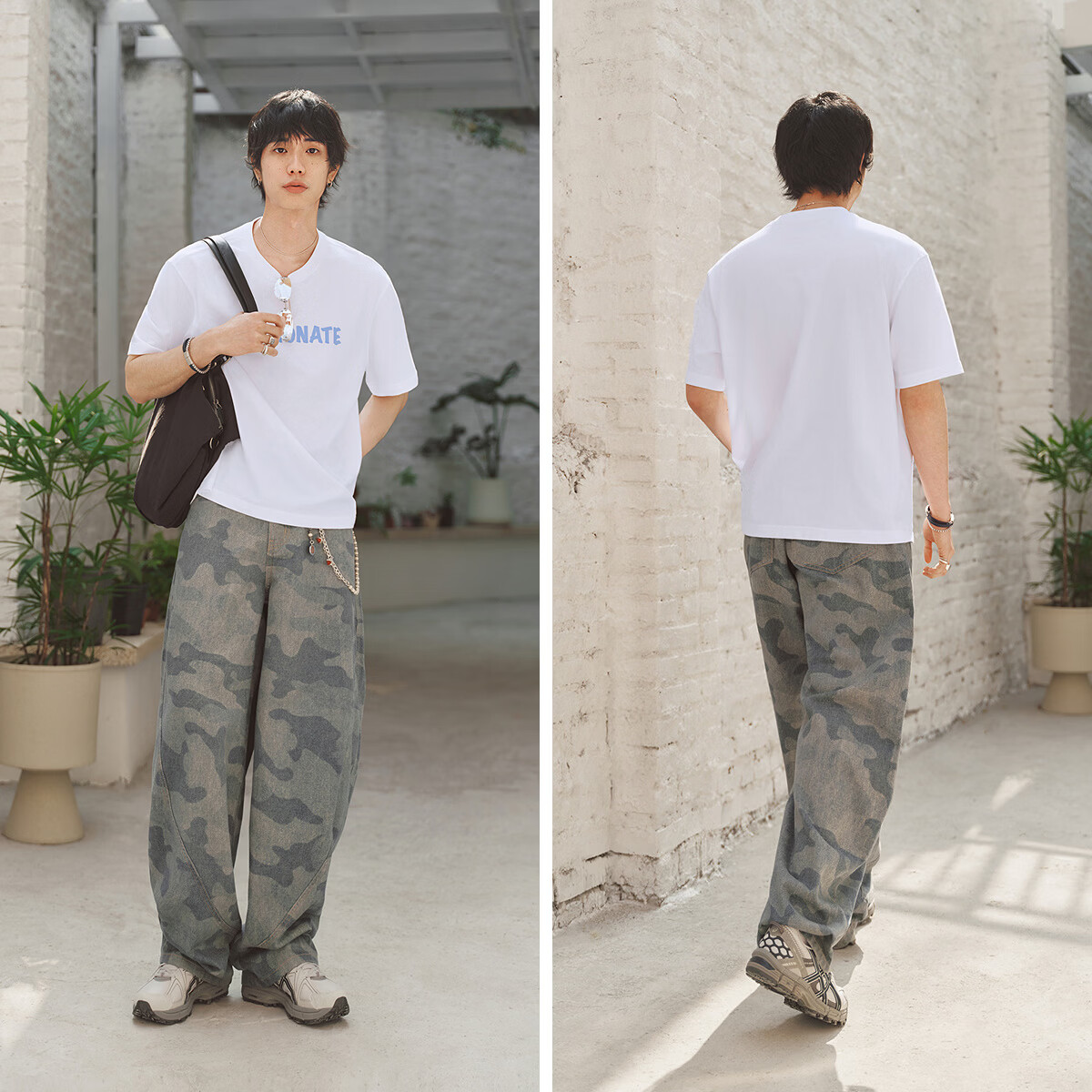森马(Semir)【多巴胺T】短袖T恤男26夏季新款速干打底衫字母印花情侣上衣t恤 漂白10007 XL