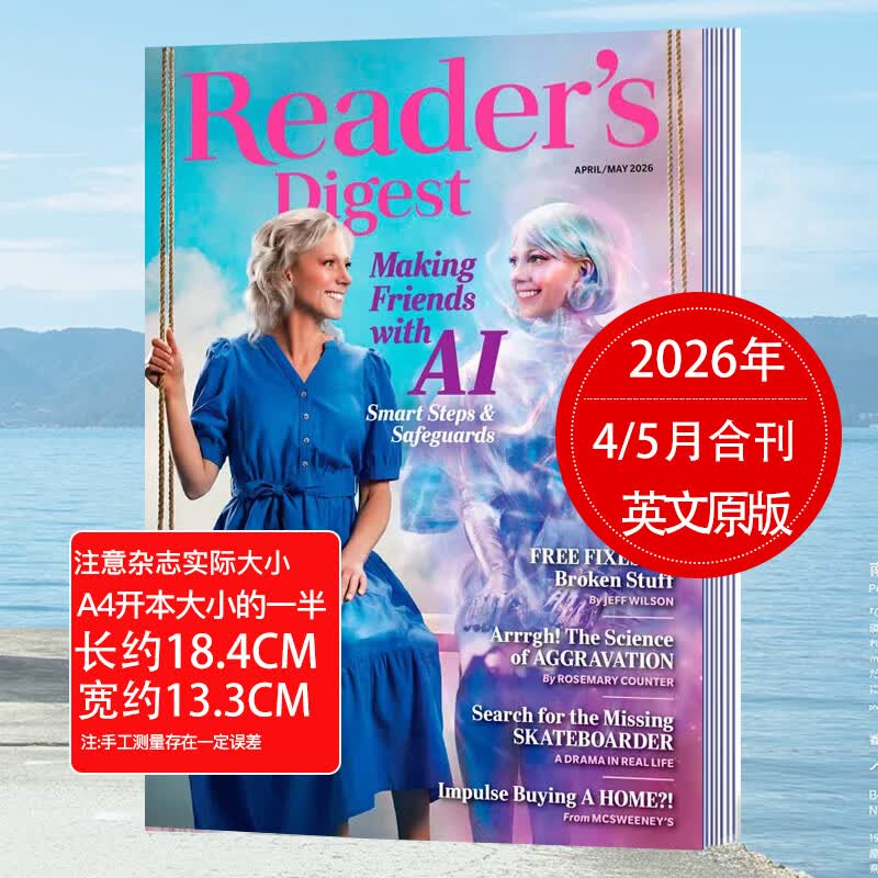 【单期】Reader's Digest 美国版读者文摘杂志小开本 单本现货2026/23/24/年月刊 文学文摘期刊杂志英语英文杂志 【单期】2026年4/5月合刊