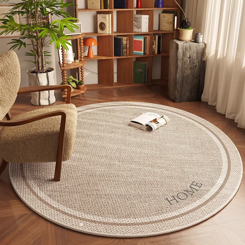 茵尚高级感客厅茶几地毯学习椅专用圆形地垫摇摇椅单人沙发电脑椅垫子