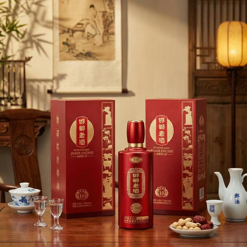 郸味邯郸老酒十年窖藏浓香型42度 500ml 42度 500mL 4瓶 （整箱装）