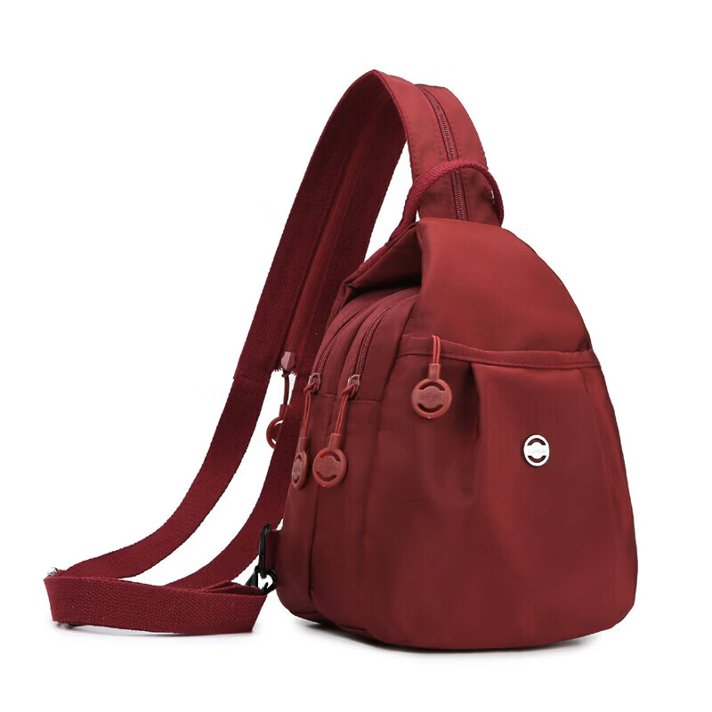 【2026春夏爆款】多功能休闲斜挎女包时尚胸包背包轻便百搭美爆了 波尔多红