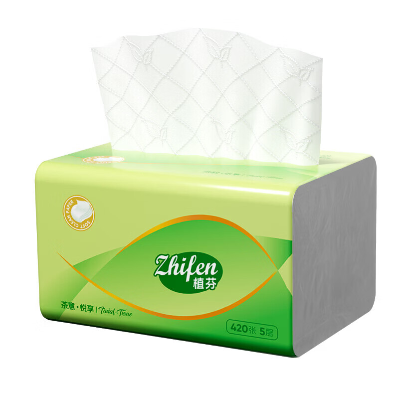 植芬420张加量装抽纸纸巾家用餐巾纸整箱囤货批发装擦手纸卫生纸抽 5层 420张*8包