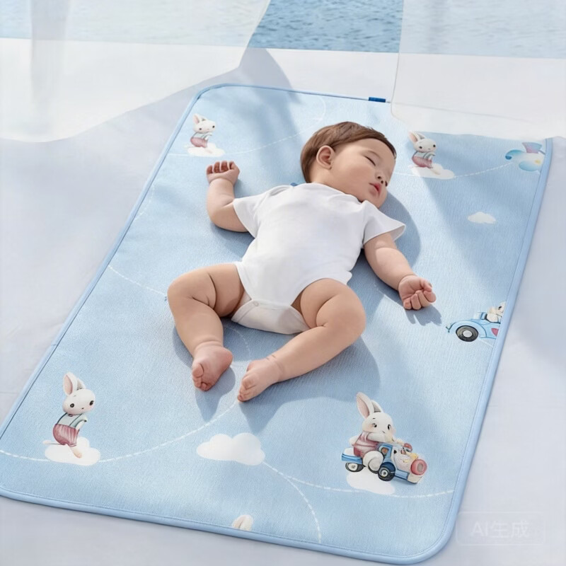 水星家纺凉席【线下专柜同款】 轻漾可水洗软凉席（萌兔） 80cm×100cm