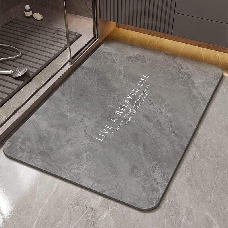 DONOYA 多罗亚浴室硅藻泥卫生间地垫浴室门口吸水地垫卫生间门口吸水防滑垫脚垫 雾尽【升级加厚硅藻泥4mm丨吸水免擦洗】 40cm*60cm 【瞬间吸水 脚过即干】