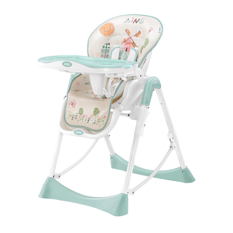 AING 爱音 欧式婴儿餐椅儿童多功能宝宝餐椅可折叠便携式吃饭桌椅座椅C002X田园 C002X 阳光田园-粉色