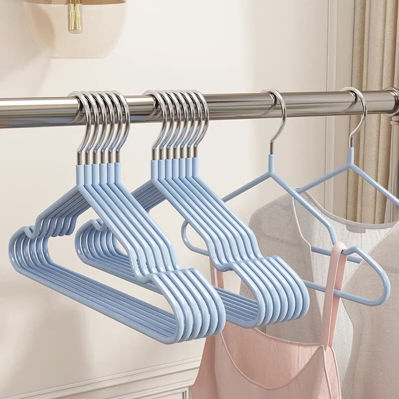 衣架家用挂衣晒衣服不锈钢加粗宿舍用学生防滑无痕晾衣服挂钩撑子 金属衣架1个【颜色随机】