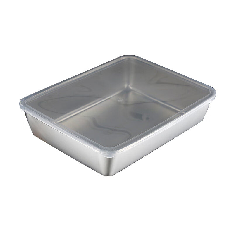易思迪不锈钢保鲜盒方形冰箱收纳盒带盖子烧烤凉菜盘果盘蒸鱼烤鱼盘 大号 不锈钢保鲜盒-3个装【带盖】