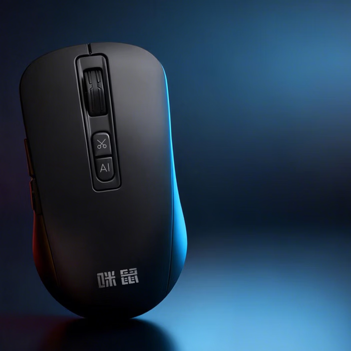 咪鼠科技（MiMouse）M4AI智能ai鼠标AI智能写作PPT语音打字翻译无线充电笔记本台式机电脑办公产品便携差旅 M4 AI黑色【热卖爆款 对称设计】