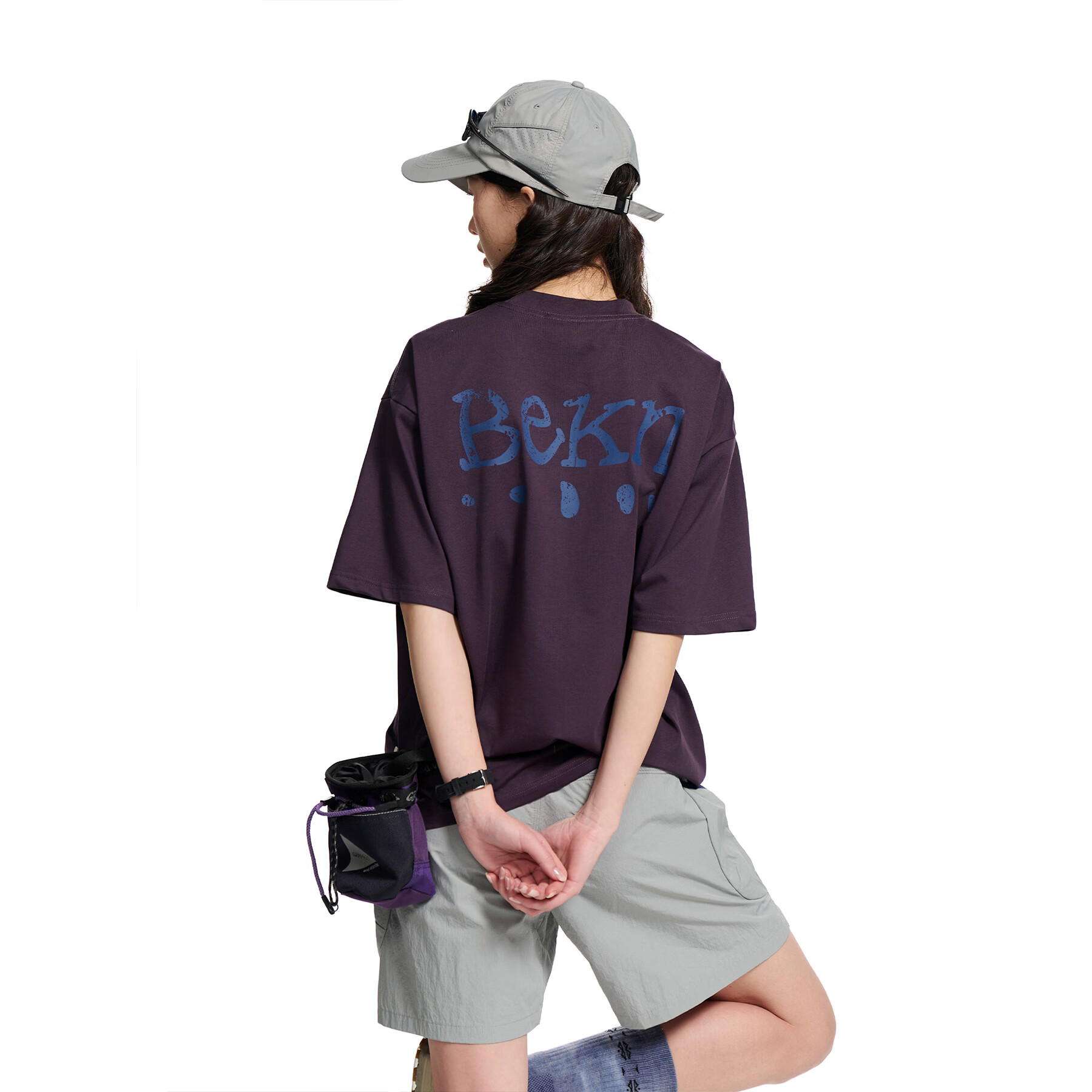 BELLKENIDEA户外7A抗菌抗湿速干短袖宽松百搭徒步运动短袖T恤男 深墨蓝 L