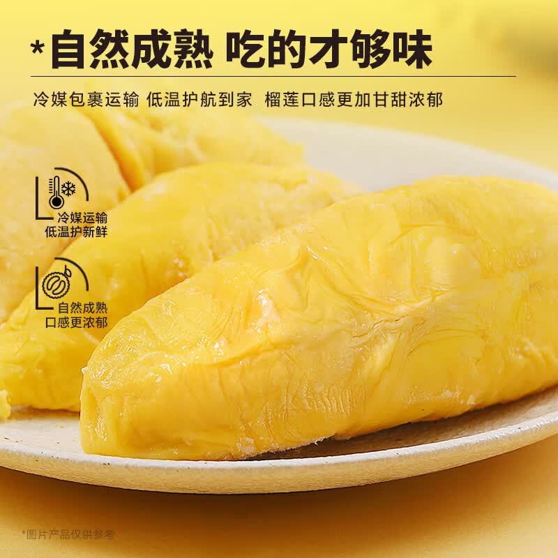 田大叔榴莲进口金枕榴莲肉冷冻新鲜自然成熟榴莲果肉顺丰包邮无核小金条100g 无核小金条100g*5盒【赠1盒 实发6盒】