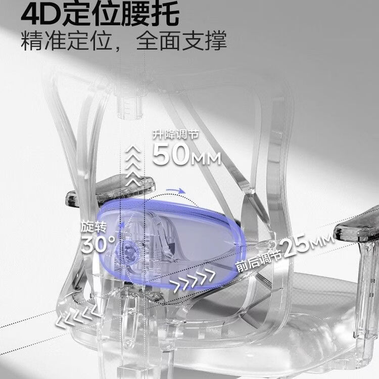 歆漾人体工学椅子护腰电脑椅家用舒适久坐电竞椅子男生可躺办公室座椅 【白框灰网】乳胶坐垫-4D腰托-搁脚-三级气杆 120-155度(含) 可旋转可升降扶手 合金钢脚
