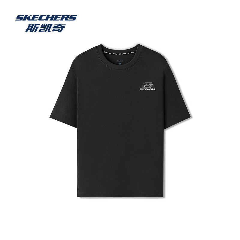 斯凯奇（Skechers）夏季男女情侣同款缤纷休闲系列透气半袖针织短袖T恤L226U080