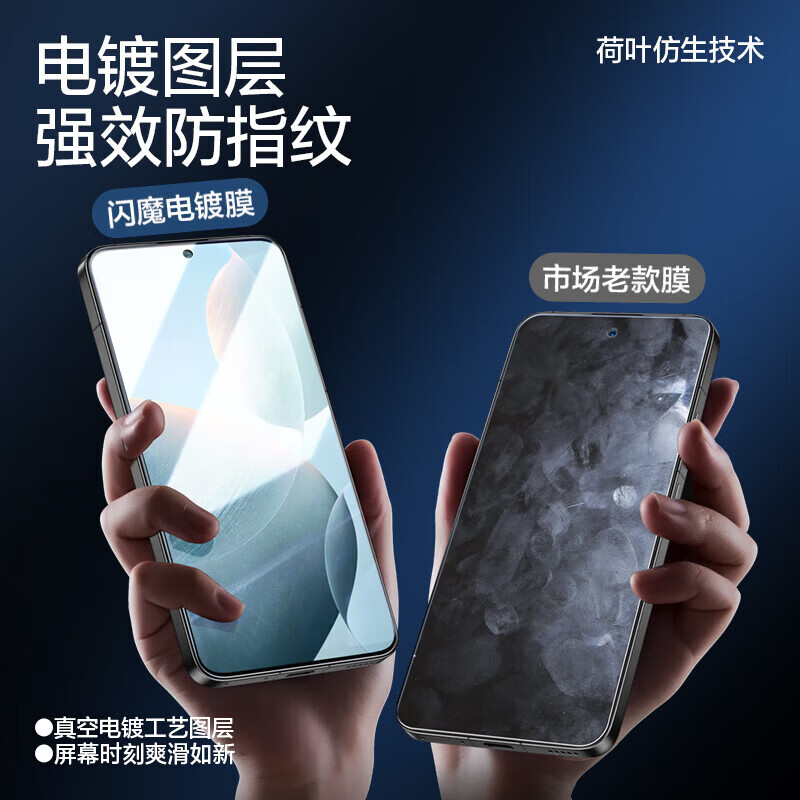 闪魔适用红米k70钢化膜k60Pro手机膜k50高清冠军版E抗蓝光自粘手机保护贴膜 【标准纳米抗指纹】2片+神器 红米 K70 冠军版