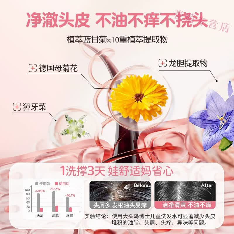 MRYU流迷儿童温和洗发水儿童洗发水无添加纯植物3-16岁专用青少年去屑 【洗沐套装】洗发水308ml+沐浴露308ml