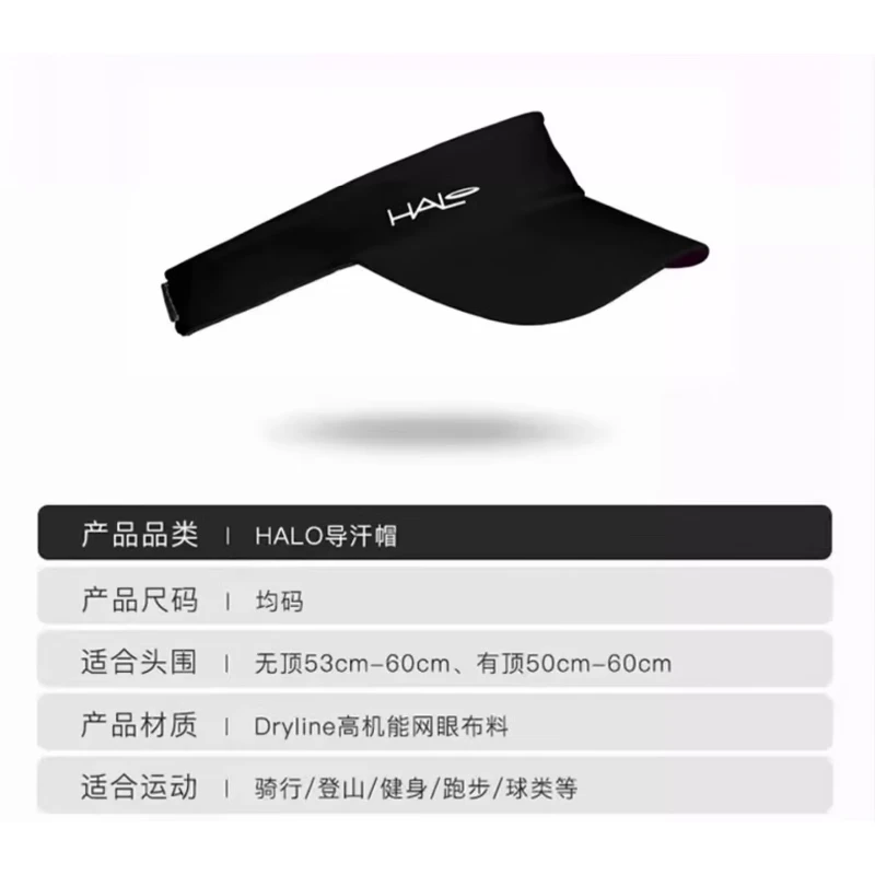 HALO HEADBAND美国halo专业马拉松空顶帽跑步防晒导汗帽无顶遮阳帽男女网球帽子 海军蓝升级版 【加长帽檐+可插眼镜】 适合头围:53-60cm