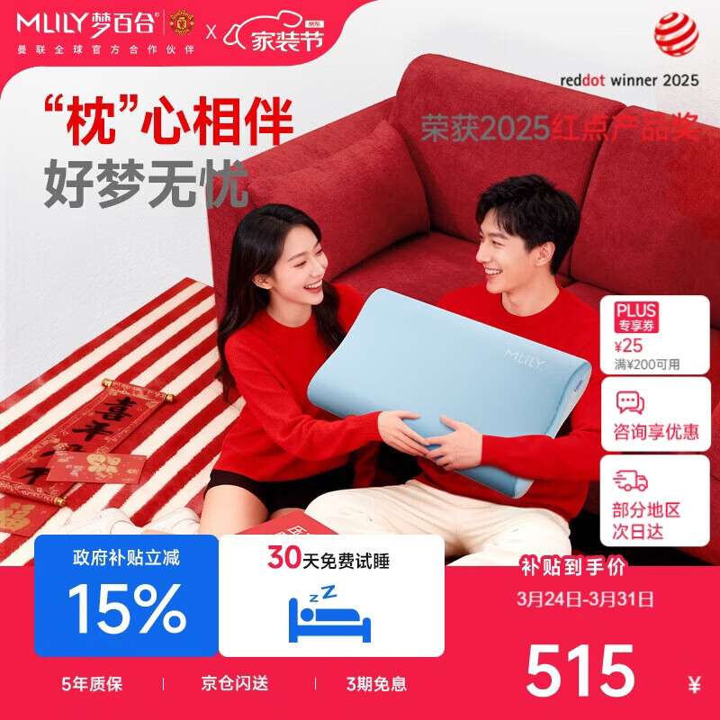 梦百合（MLILY）0压深睡枕呵护肩颈护颈椎枕成人一对枕记忆棉枕头送礼礼盒