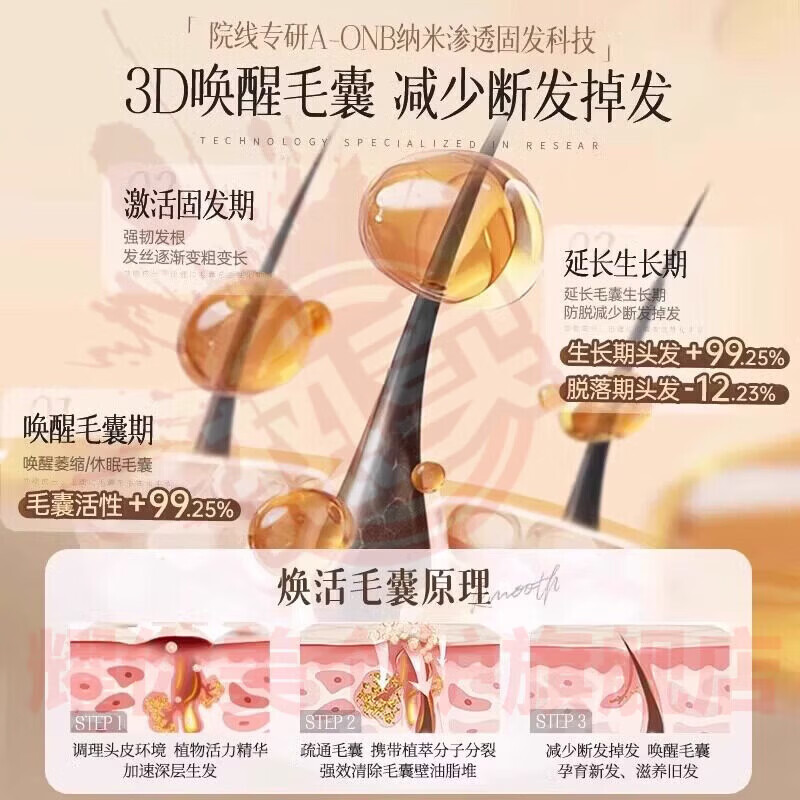 鹿角卉素可园维生素b黑发滋养白发黑发藏红花首乌养发精华睡眠贴 3盒装【中度症状适用】 官方直售