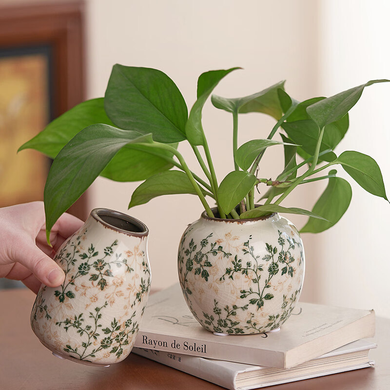 咏幻繁花陶瓷花瓶迷你型复古水养绿萝植物鲜花插花小摆件客厅美式乡村 全系列带版权（勿拍） 中等