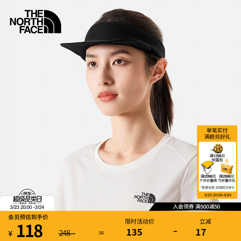 北面（The North Face）空顶鸭舌帽男女通用款户外运动舒适轻量运动帽子新款|7WGV JK3/宇宙黑 OS