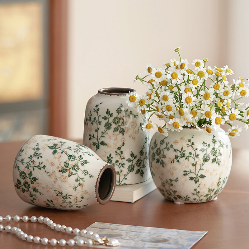 咏幻繁花陶瓷花瓶迷你型复古水养绿萝植物鲜花插花小摆件客厅美式乡村 全系列带版权（勿拍） 中等