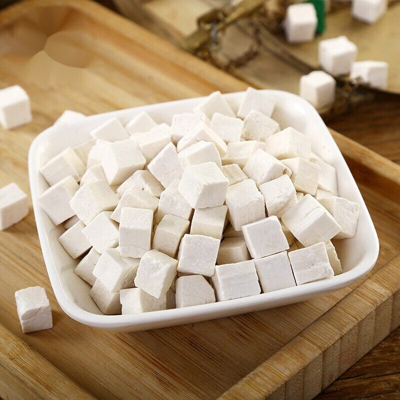 内廷上用云南茯苓500g克新货筛选白茯苓丁茯苓块茯苓粒可磨炒白茯苓粉 无硫茯苓100g（磨粉） 100g*1袋