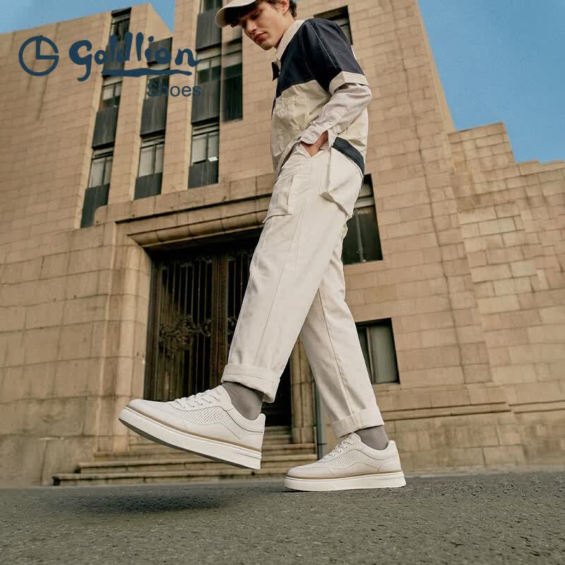 金利来(Goldlion)凉鞋男鞋2026年夏季新品板鞋休闲鞋皮鞋男透气舒适运动鞋男士皮鞋 白色 44 金利来(Goldlion)凉鞋男鞋2026年夏季新品板鞋休闲鞋皮鞋男透气舒适运动鞋男士皮鞋 白色 44