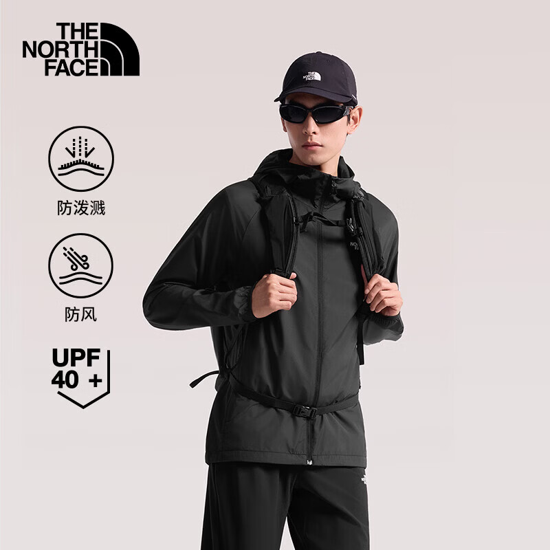 北面（The North Face）春夏防晒皮肤衣男UPF40+户外运动防泼溅防风夹克休闲轻薄风衣8G78 JK3 M