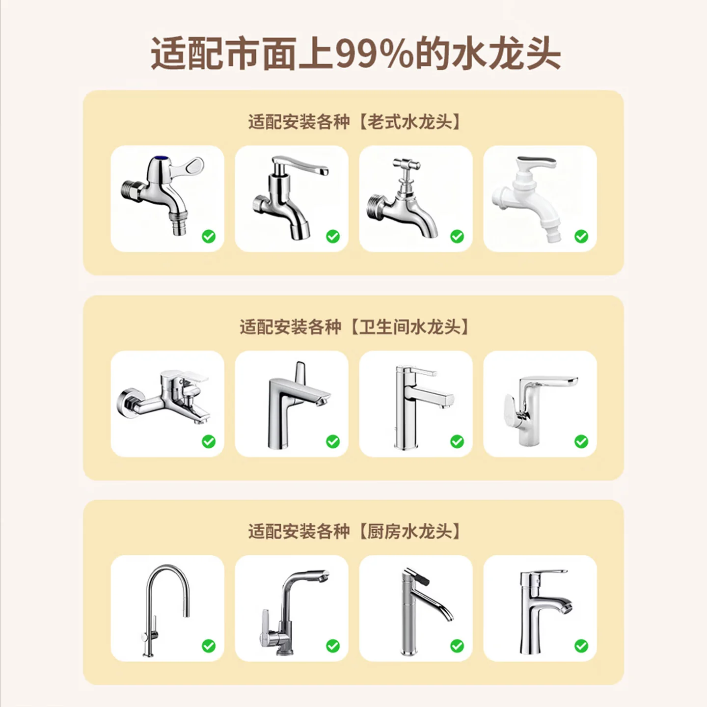 德思克净水器水龙头过滤器家用自来水过滤器直饮除余氯水垢去异味双出水净水器厨房卫生间通用可清洗滤芯 一机六芯【10级精滤+进口活性炭】