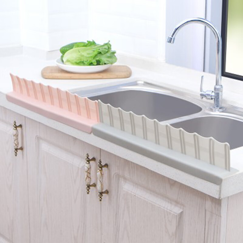 厨房水槽挡水板创意厨房用品水池台面防溅水防溅油多功能隔水器 灰色