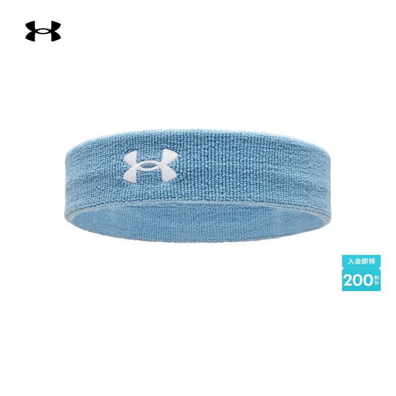 安德玛（Under Armour） Performance男子纤维防滑训练运动头带1276990 烟熏蓝418 均码