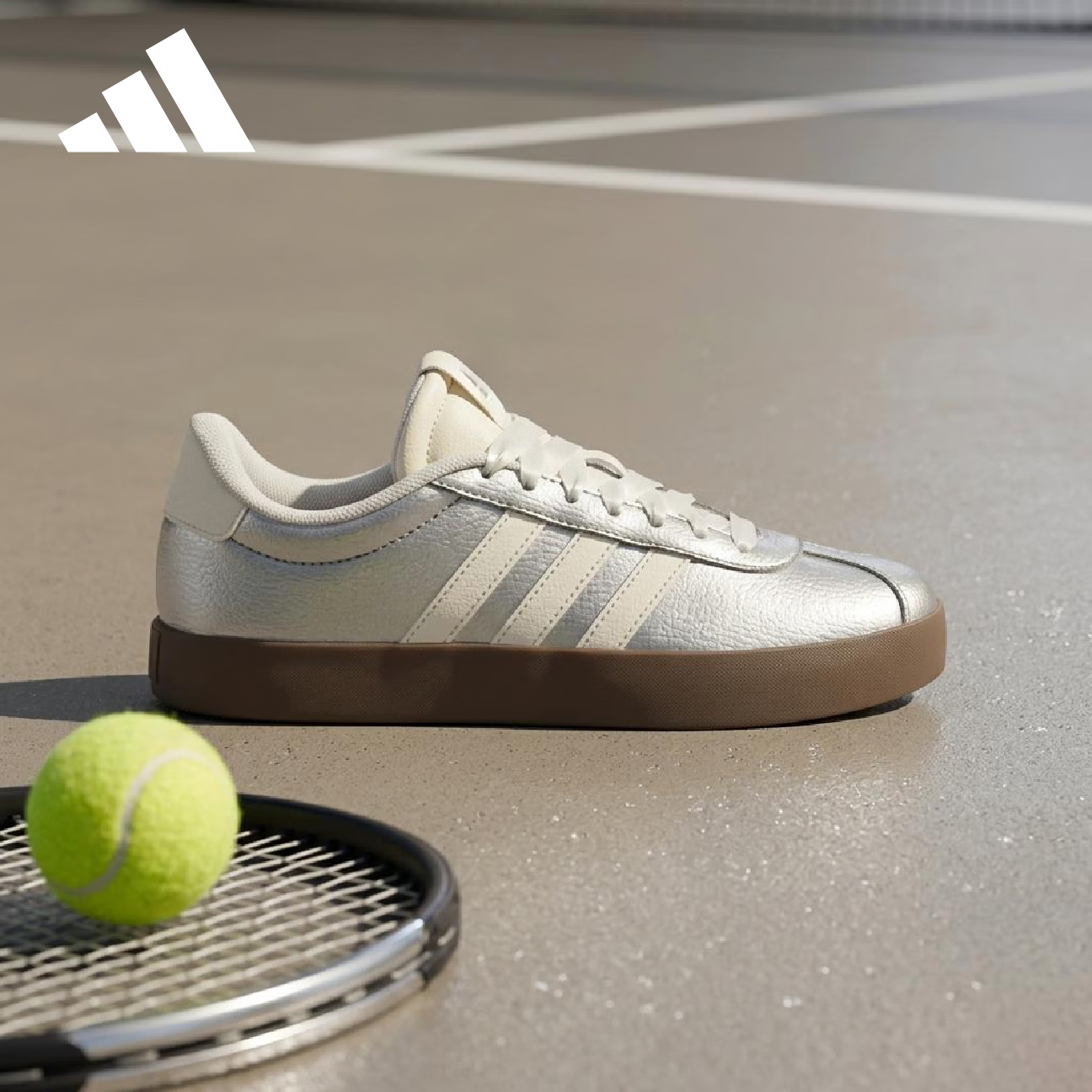 阿迪达斯（adidas）女鞋春季VL COURT时尚T头鞋轻便休闲鞋 JQ7315 UK4码36.5