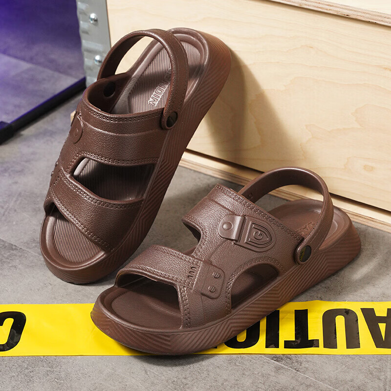 福虹辰2026年新款凉鞋男夏季凉拖鞋沙滩两用厚底外穿防滑百搭舒适Z 两穿凉鞋-黑色 40