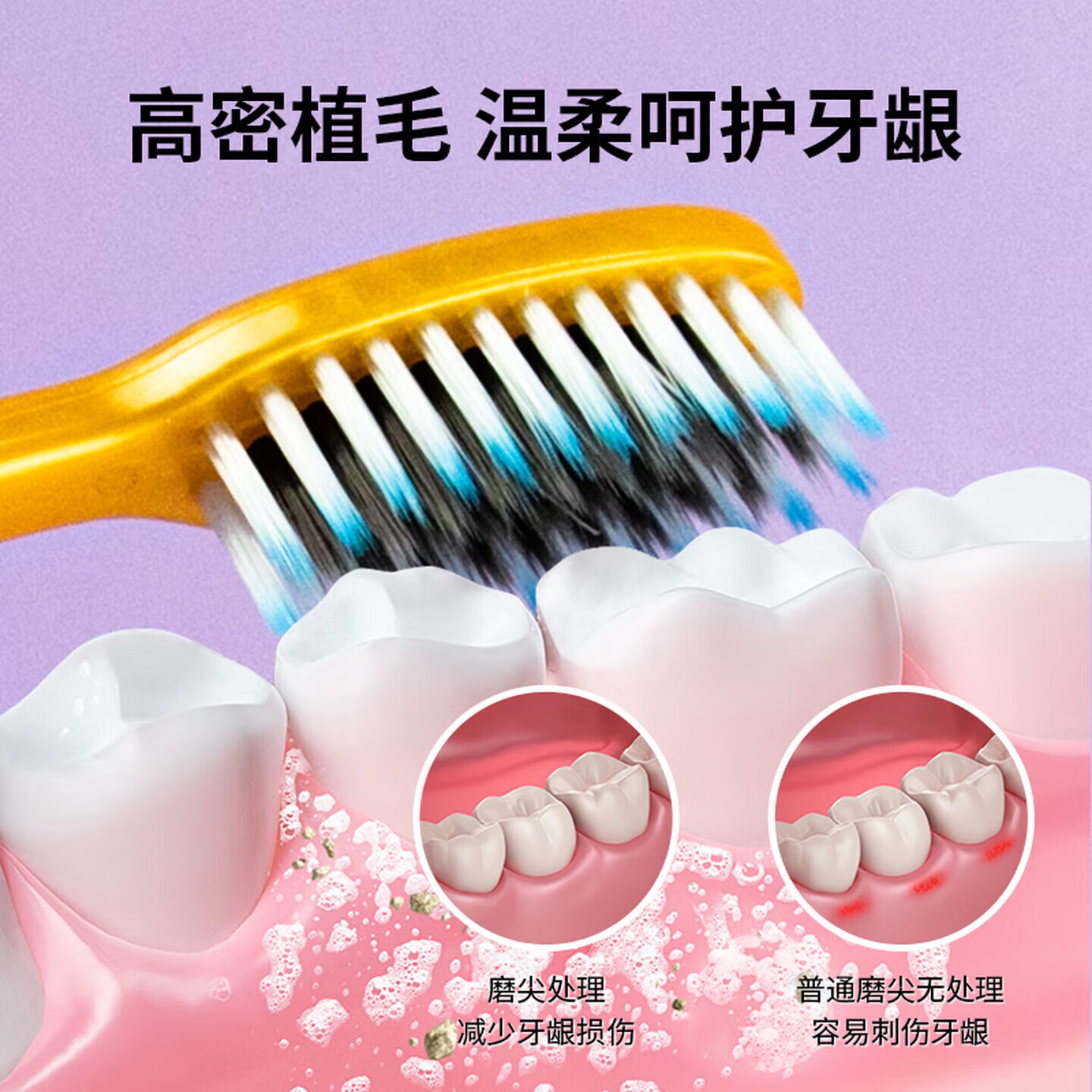 三笑美洁成人软毛牙刷高密植毛多效深洁家用学生牙刷家庭装男女可用 软毛 12支
